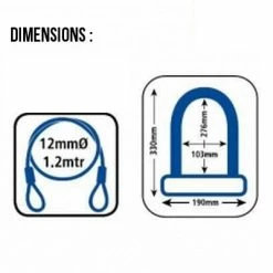 Antivol Vélo Combiné U Et Cable à Clefs - Oxford 7 Antivol Vélo Combiné U Et Cable à Clefs - Oxford -Pneu Vélo Soldes Boutique antivol velo combine u et cable a clefs oxford full 3