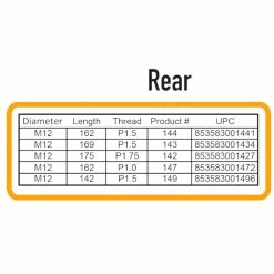 Antivol Pour Roues Avant Et Arrière à Axe Traversant M12 Pinhead -Pneu Vélo Soldes Boutique axe antivol traversant roue arriere m12x175xp175