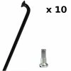 CN-Spoke Rayons Vélo Noirs 2 Mm Avec écrous - Lot De 10 Pièces